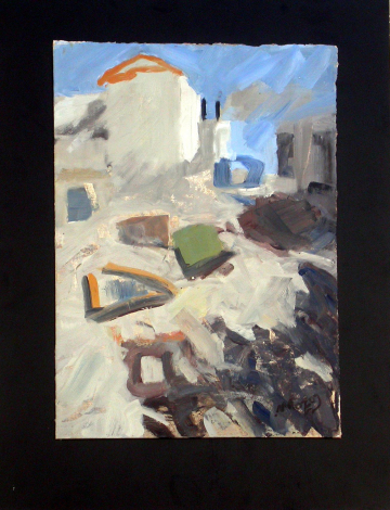 Subbética Priego Córdoba -35x35cm -ÓLeo Cartón -1998 - VENDIDO